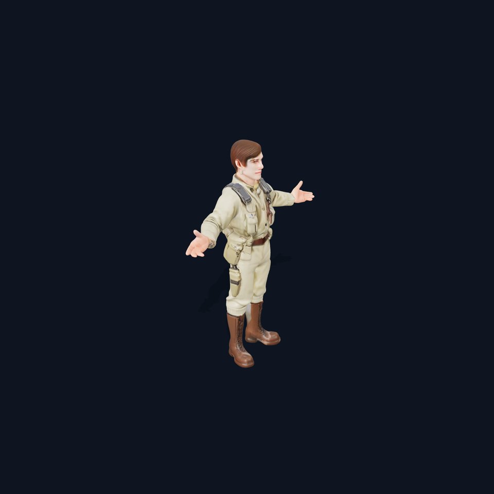 Adventurous Explorer Boy Rigged and Animated D Character Model